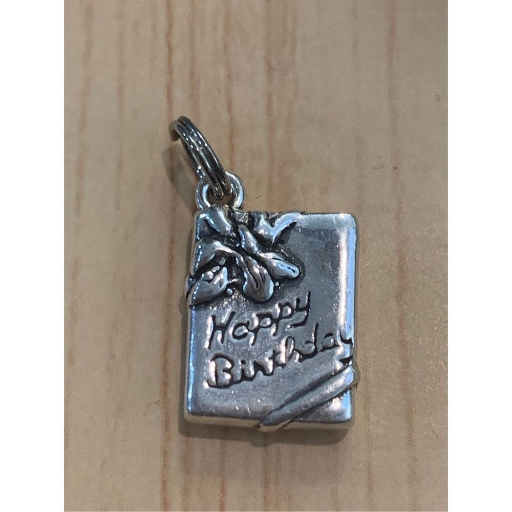 .925 Happy Birthday Box Sterling Silver Jewelry Charm
